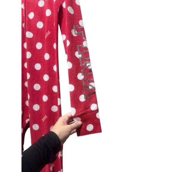 Victoria Secret Y2K 00s Polka Dot One Piece Pajama Medium Thermal Bling Sequins - Picture 12 of 16
